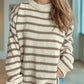 Striped Round Neck Long Sleeve Sweater