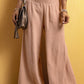 Smocked Waist Texture Wide Leg Pants