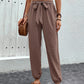 Perfee Tied High Waist Pants with Pockets