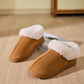 Faux Fur Round Toe Platform Slippers