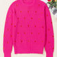 Heart Round Neck Long Sleeve Sweater