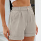 Roll Trim Half Elastic Waist Shorts