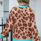 Angel Wings Leopard Round Neck Long Sleeve Sweater