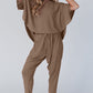 Simply Taupe High Low Boxy Fit Tee and Crop Pants Set