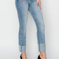 RISEN Full Size High Rise Cuffed Slim Straight Jeans