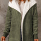 Emerald Bliss Faux Suede Cozy Open Front Jacket