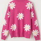 Daisy Round Neck Dropped Shoulder Sweater