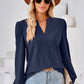 V-Neck Puff Sleeve Blouse