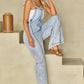 Square Neck Wide Strap Denim Overalls