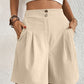 Pocketed Half Elastic Waist Shorts