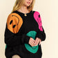 Davi & Dani Contrast Smile Round Neck Oversize Sweater