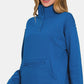 Zenana Turtleneck Half Snap Fleece Sweatshirt