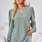 V-Neck Puff Sleeve Blouse