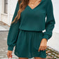 Devine Cutout V-Neck Long Sleeve Mini Dress