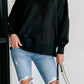 Side Slit Round Neck Long Sleeve Sweatshirt