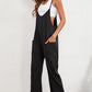 Pocketed Adjustable Spaghetti Strap Straight Leg Jumpsuit