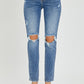 Risen Full Size High Rise Knee Distressed Skinny Jeans