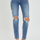 Risen Full Size High Rise Knee Distressed Skinny Jeans