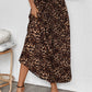 Perfee Pleated Leopard Maxi Skirt