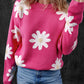 Daisy Round Neck Dropped Shoulder Sweater