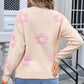 Angel Wings Flower Round Neck Long Sleeve Sweater