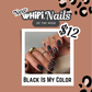 wHiPi. Press On Nails - Black Is My Color