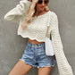 Round Neck Long Sleeve Cropped Sweater