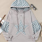 Floral Patchwork Star Pattern Drawstring Hoodie