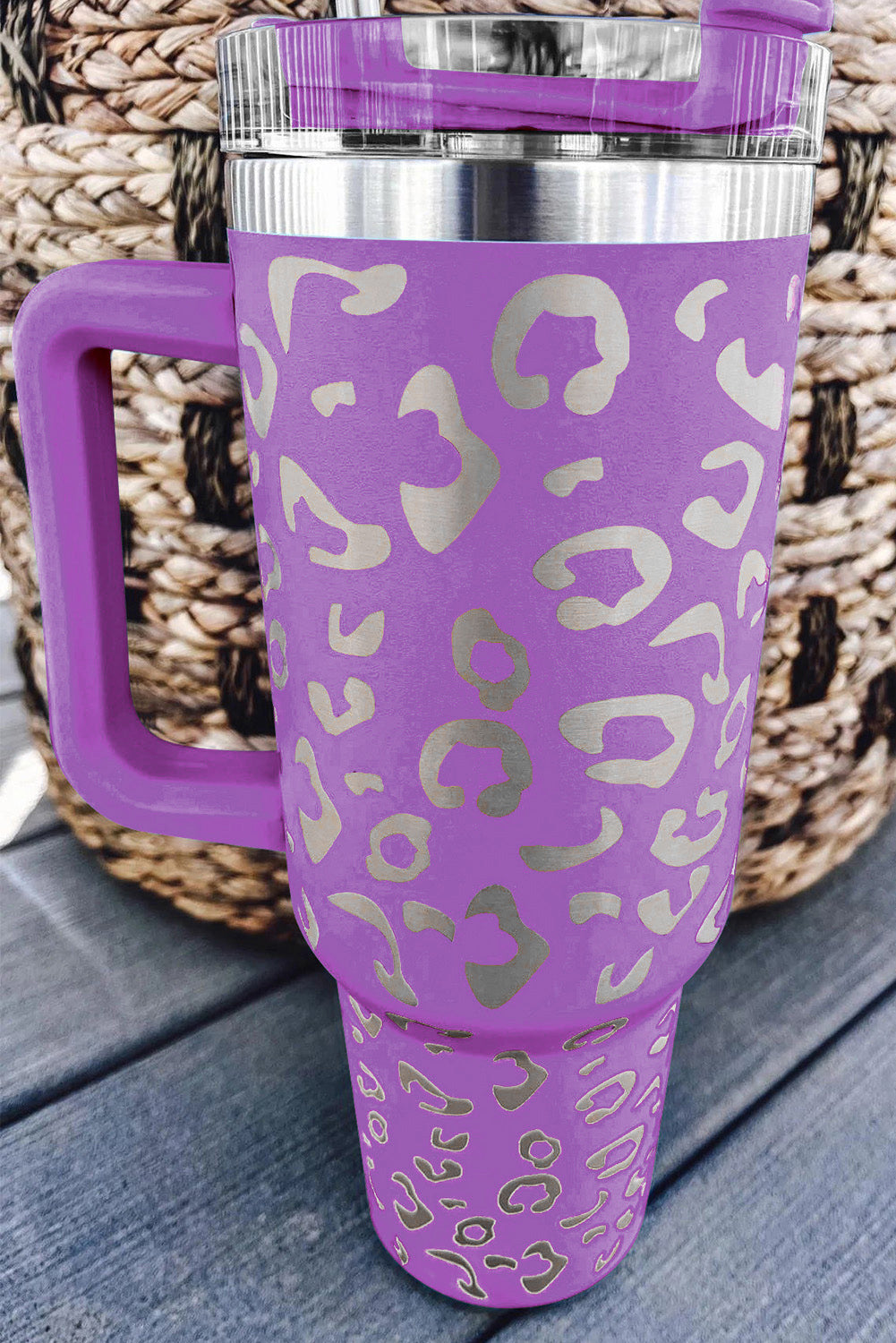 White Leopard Spotted 304 Stainless Double Insulated Cup 40oz