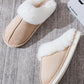 Faux Fur Round Toe Slippers