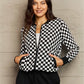 Ninexis Full Size Plaid Round Neck Long Sleeve Jacket