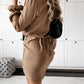 Drawstring Long Sleeve Mini Dress