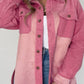 Pocketed Color Block Collared Neck Jacket