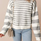 Striped Round Neck Dropped Shoulder Sweater