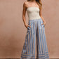 BiBi Striped Wide Leg Pants with Pockets