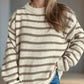 Striped Round Neck Long Sleeve Sweater