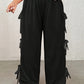 Plus Size Bow Elastic Waist Wide Leg Pants