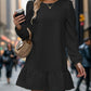 Round Neck Long Sleeve Mini Dress