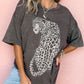 Cheetah Mineral Wash Round Neck Half Sleeve T-Shirt