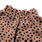 Animal Print Ruffle Collar Flounce Sleeve Blouse