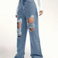 Distressed Wide Leg Jeans