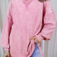 Exposed Seam Round Neck Long Sleeve Sweatshirt