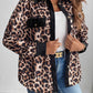 Leopard Collared Neck Button Up Shacket