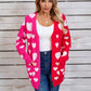 Angel Wings Heart Open Front Long Sleeve Cardigan