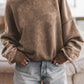 Mock Neck Dropped Shoulder Sweatshirt