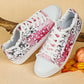 Pink Bleached Spots Canvas Shoes