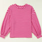 Striped Round Neck Long Sleeve Sweatshirt