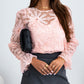 Flower Dotted Ruffled Sleeve Mesh Top