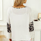 Printed Round Neck Long Sleeve Blouse