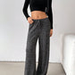 Tied Striped Wide Leg Pants